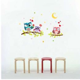 43cm*63cm Removable Waterproof Cartoon Animal Owl Wall Sticker For Kids Rooms PVC Wallpaper for Room Home Decorations Decor