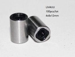 50pcs/lot LM4UU 4mm Linear ball bearings linear sliding bushing linear motion bearings 3d printer parts cnc router 4x8x12mm