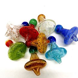 35mm OD Universal Coloured glass UFO carb cap dome for Quartz banger Nails glass water pipes, dab oil rigs glass bong free shipping