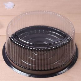 big round cake box/ 8 inches cheese box /clear plastic cake container party wedding cake holder QW7197