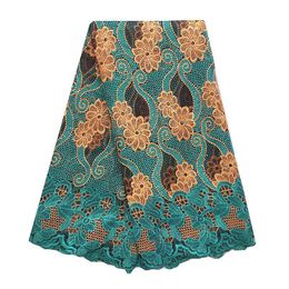 Women French African Lace Fabric Swiss Guipure 2024 Purple Latest Nigerian Laces Fabrics High Quality Africa Teal Green