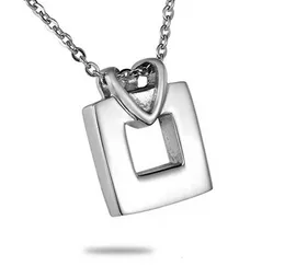 Wholesale custom-made stainless steel simple square urn necklace can open perfume bottle funeral cremation ashes Jewellery pendant