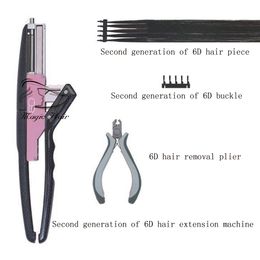 -Máquina de extensión de pelo de segunda generación de 6D Conector para eliminar el pelo Piler Sin rastro Kit rápido Salon Natural Real Keratina Peluca estilo herramienta