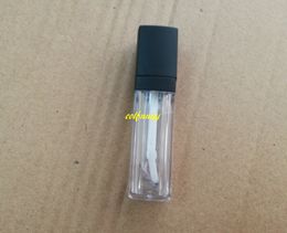 100pcs/lot 75*20mm Square 6g Transparent Lip Gloss Tubes 6ml Plastic Empty Lip Balm bottles Lipstick Container G0701