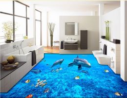 living room wallpaper Aesthetic Seaview Underwater World Coral 3D floor three-dimensional painting