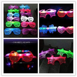HOT LED Light Glasses Flashing Shutters Shape Glasses Flash Glasses Sunglasses Dances Party Supplies Festival Decoration
