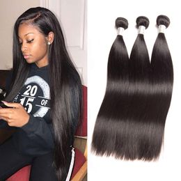 Peruvian Silky Straight Human Hair Extensions 3 Bundles 8-28inch Virgin Hair Wefts Straight 3 Pieces/lot Natural Black