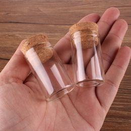 50pcs 10ml size 24 40mm Small Test Tube with Cork Stopper Spice Bottles Container Jars Vials DIY Craft231Q