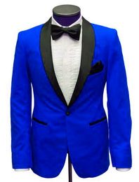 Brand New Royal Blue Men Wedding Tuxedos High Quality Groom Tuxedos Shawl Lapel One Button Men Blazer 2 Piece Suit(Jacket+Pants+Tie) 202