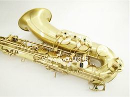 New Arrival Unique Retro Brushed Gold Plated Bb Tenor Saxophone High Quality Instruments Sax With Case Can Customise The Logo