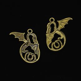 34pcs Zinc Alloy Charms Antique Bronze Plated dragon Charms for Jewelry Making DIY Handmade Pendants 37*30mm