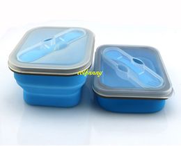 1pcs/lot Free shipping Silicone Collapsible Lunch Boxes Microwave Lunch Box Outdoor Food Container Bento Box Kitchen Tableware