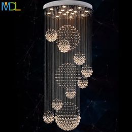 US $191.52 16% OFF|Duplex staircase chandeliers modern staircase chandelier LED crystal chandelier rotating staircase lamp long chandelier|suspension US $191.52 16% OFF|Duplex staircase chandeliers modern staircase chandelier LED crystal chandelier rotating staircase lamp long chandelier|suspension
