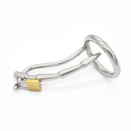 Male Stainless steel Bondage Urethra TUBE Chastity Catheter Cock Ring A110
