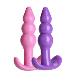 Soft Silicone Anal Butt Plug Vaginal Gspot Stimulation Backyard Bead Masturbation Anal Dildo Sex Toys for Women Gay3943400