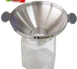 Stainless steel funnel double handle funnels juice jam pickle oil filling wide mouth funnel