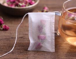 Fast shipping 60 X 80mm Wood Pulp Filter Paper Disposable Tea Strainer Filters Bag Single Drawstring Heal Seal Tea Bags No bleach Go Green