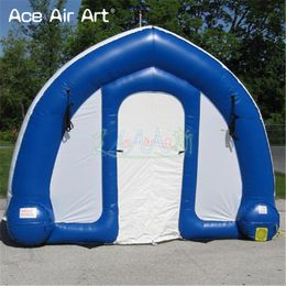 Customized mobile inflatable tunnel marquee police work shop emergency respond shelter with removable curtains and base tube for sale