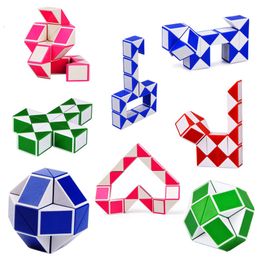 Mini Magic Cube Kids Creative 3D Puzzle Snake Shape Game Toys Cube Puzzles Twist Toy Random Intelligence Games Gifts