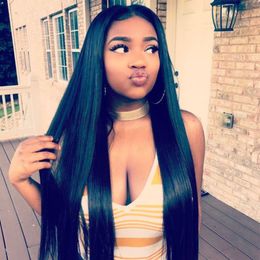 Brazilian Virgin Human Hair Wigs For Black Women Straight Lace Front Wigs Adjustable Unprocessed Indian Peruvian Full Lace Wigs 130 Density