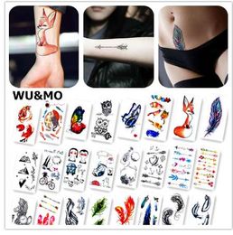 Colourful Butterfly Fox Feather Body Art Sexy Harajuku Waterproof Temporary Tattoo For Man Woman Henna Fake Flash Tattoo Stickers