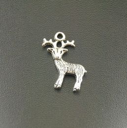 200Pcs alloy Reindeer Elk Charms Antique silver Charms Pendant For necklace Jewellery Making findings 24x19mm