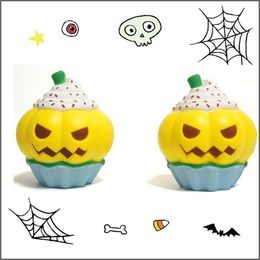 DHL New Kawaii PU Simulation Pumpkin ice cream Squishy Slow Rising Halloween Squeeze toys Decompression Kids Toy cartoon Novelty toys