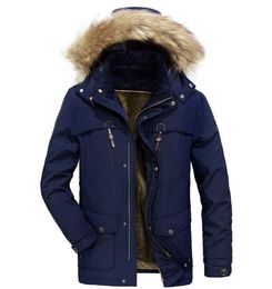 Men Large Size Warm Cotton Coat Parka Jacket with Cap Men Large Size Warm Cotton Coat Parka Jacket with Cap