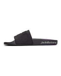Chegada nova dos homens e das mulheres de moda logotipo Preto couro em relevo sandálias de Slides com sola de borracha tamanho euro 35-45