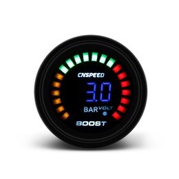 Cnspeed 2" 52mm Blue Digital -1-3Bar 12V Turbo Boost Gauge Car Metre With Sensor auto gauge