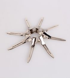 2018 New Women Single Prong Alligator Clip 45 mm Silver Metal Hair Clips DIY Hair accessories for girls show Whole 200 pieces293W