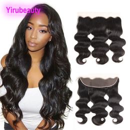 Indian Frontal Middle Brown Lace Color Top Closures Body Wave 13x4 Lace Frontals Human Hair 10-24inch