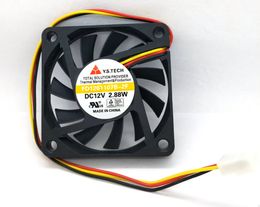 New Original Y.S.TECH FD1261107B-2F DC12V 2.88W 60*60*10MM 6CM 3Lines Computer cooling fan