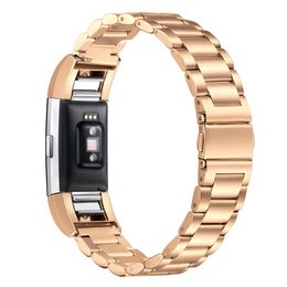 4 Color Luxury Stainless Steel Watchband For Fitbit Charge 2 Smart Wristwatch Replacement Bracelet Strap Watch Band With Adapter