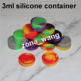 Silicone Non stick Wax Containers dab jar box Colourful 3mL 5mL 7mL silicone dab wax containers Concentrate Case silicone bubbler bong