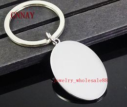 Fashion mens Jewelry Lot 5pcs in bulk Stainless Steel Oval Dog Tag Keychain Pendant accessories Key Chains Key rings