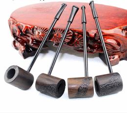 Wholesale ebony pipe, solid wood, handmade tobacco, curved rosewood pipe.