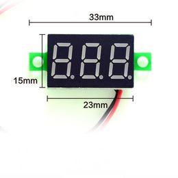 Mini DC 2.5V-30V 2-Wire 0.36in LED Digital Display Panel Battery Voltmeter Battery Voltage Metre for Auto Car Motorcycle Battery