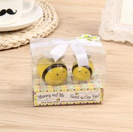 50set Sweet as Can Bee Salt and Pepper Shaker Honeybee Figurine Set Mommy Me Gift Box Wedding Favour SN1004