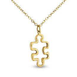 10PCS Hollow Outline Puzzle Piece Necklace Autism Awareness Quote Jigsaw Necklace Mentor Teacher Mom Friends Meaningful Gift