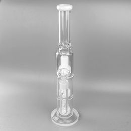 Triple Perc Water Pipe 16" Oil Rig Glass Bong 18mm Female Joint comes with Glass Bowl Accessory