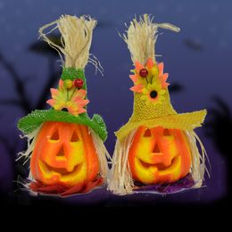 New Halloween Luminous Scarecrow Jack-o-lanterns Flash Toy Performance Props Foam Pumpkin Lamp Bar Disco Festival Decoration