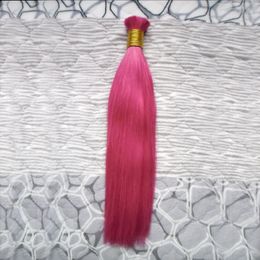 Human hair for braiding bulk no attachment Bundles 100g Pink brazilian Straight hair bulk human hair wholesale