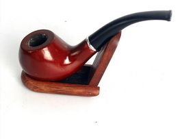 Solid Wood Pipe Imitation Red Sandalwood Pipe Creative Bent Handle Pipe