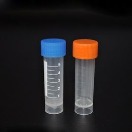 5ml Plastic Frozen Test Tubes Vials Sample Container Powder Craft Screw Cap Bottles for Chemistry Supplies LX1237