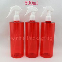 500ml X 12 empty red trigger spray pump plastic bottles , DIY 500cc cleaning pump sprayer trigger container bottles for water