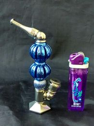 Color 2 connecting ball metal pipe, glass bongs accessories