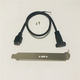 USB 3.1 Type C to Type E Adapter Connector Data Extension Cable with Bracket for Front Panel Motherboard 50cm