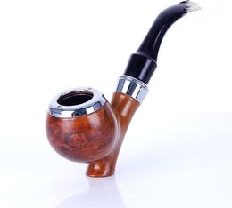 Creative high profile imitated solid wood grain bent resin pipe filter portable cigarette filter