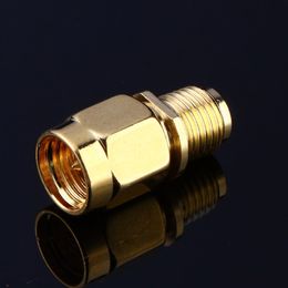 -Para Cabo Coaxial de RF Color Banhado a Ouro RP SMA JACK para SMA Plug Masculino Mini Jack Plug Conector Adaptador